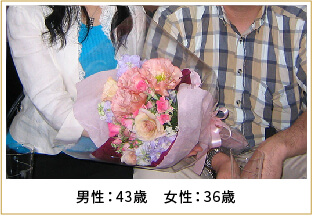 2008年ご成婚 男性43歳 女性36歳